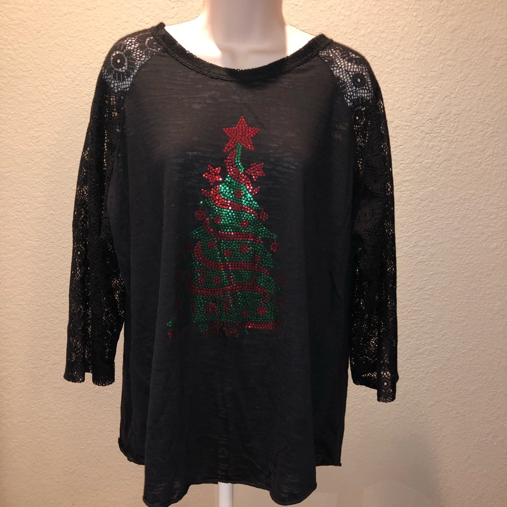 L&B Life - Sequined Christmas Tree Shirt